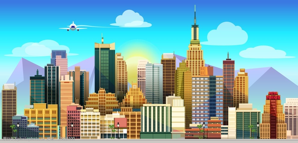 城市渐变剪影(12)