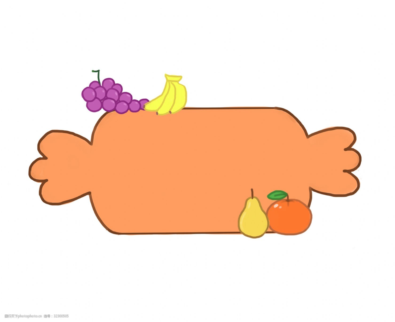手绘水果糖果装饰边框插画