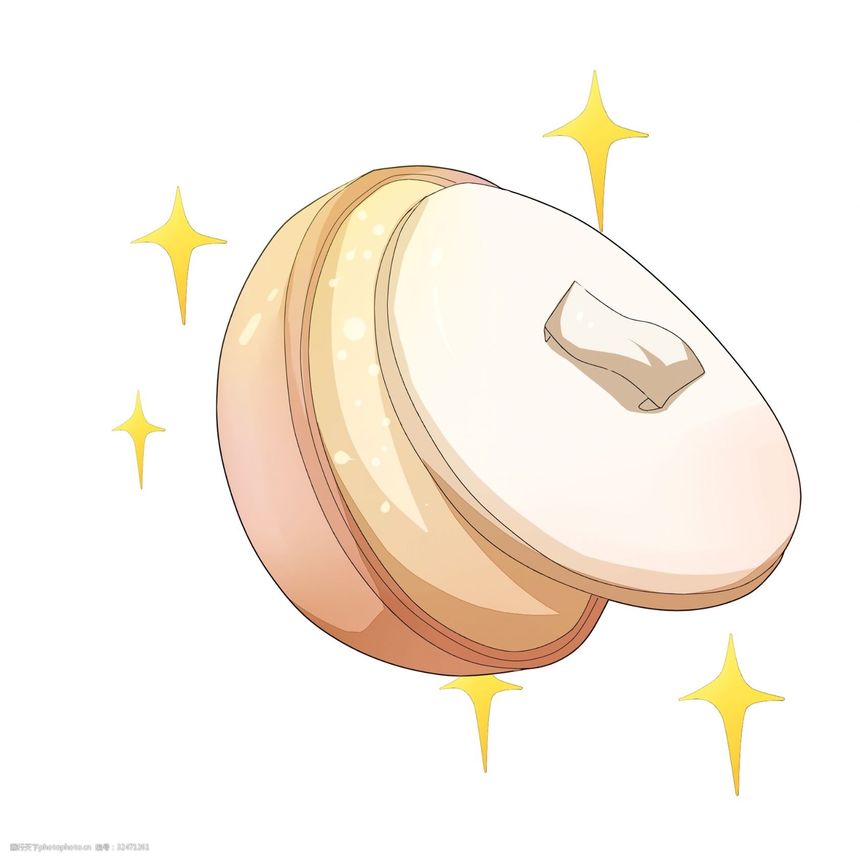 手绘女性化妆品粉饼插画