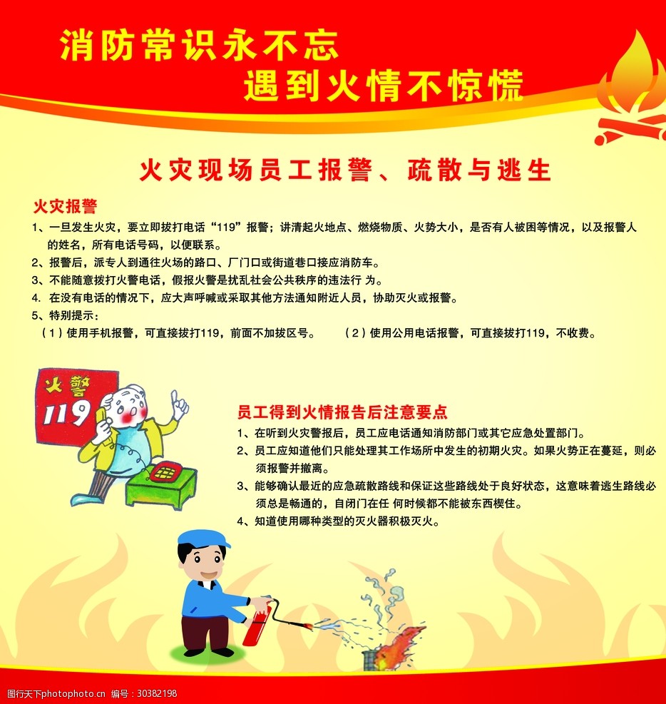 消防安全宣传展板图片-图行天下图库