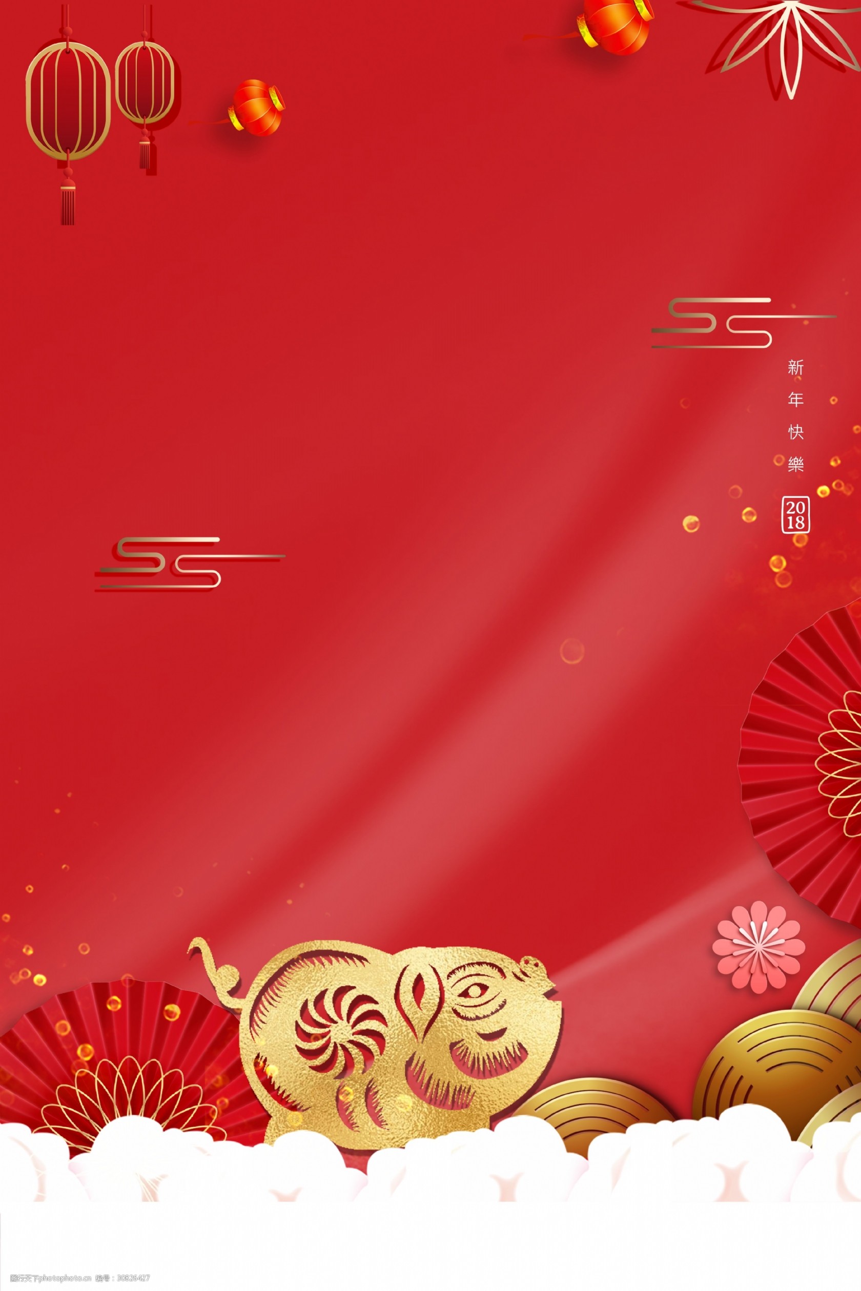 2019金猪贺岁海报背景素材
