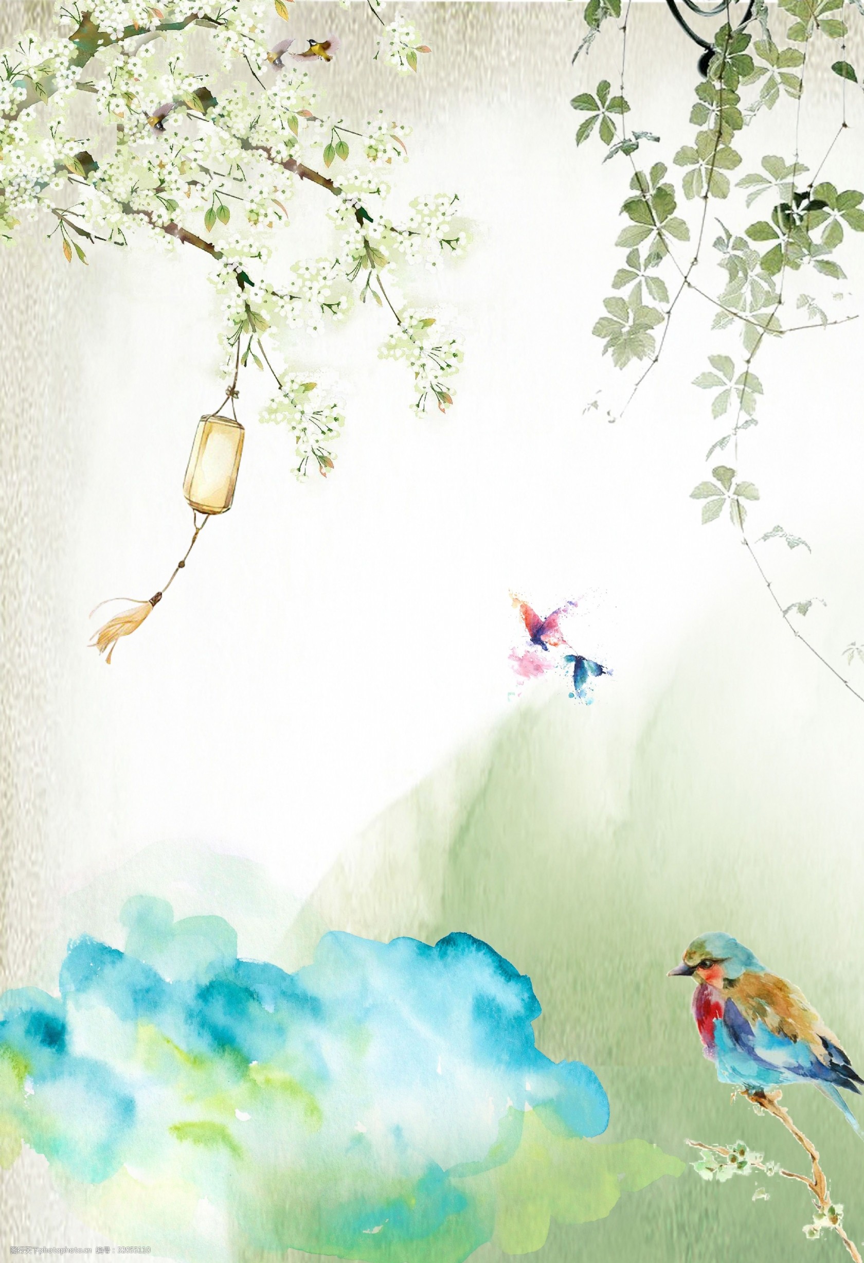 春景山水封面插画