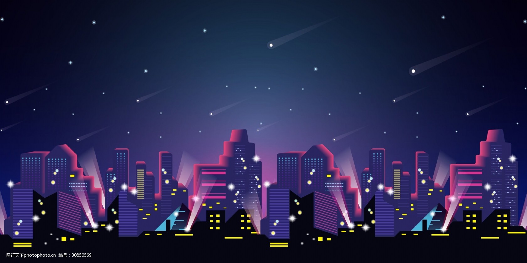 城市新年夜景背景素材