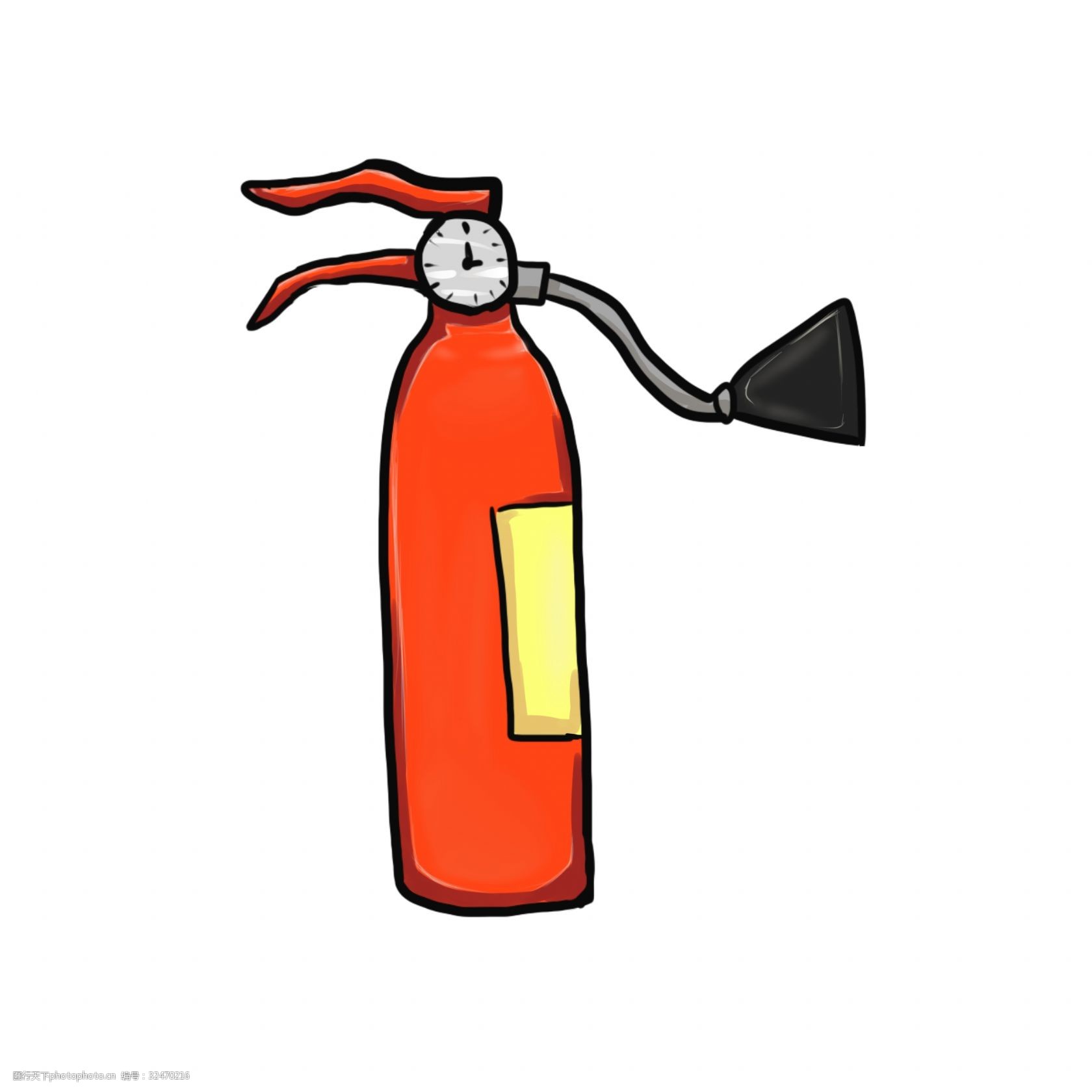卡通手绘消防器材