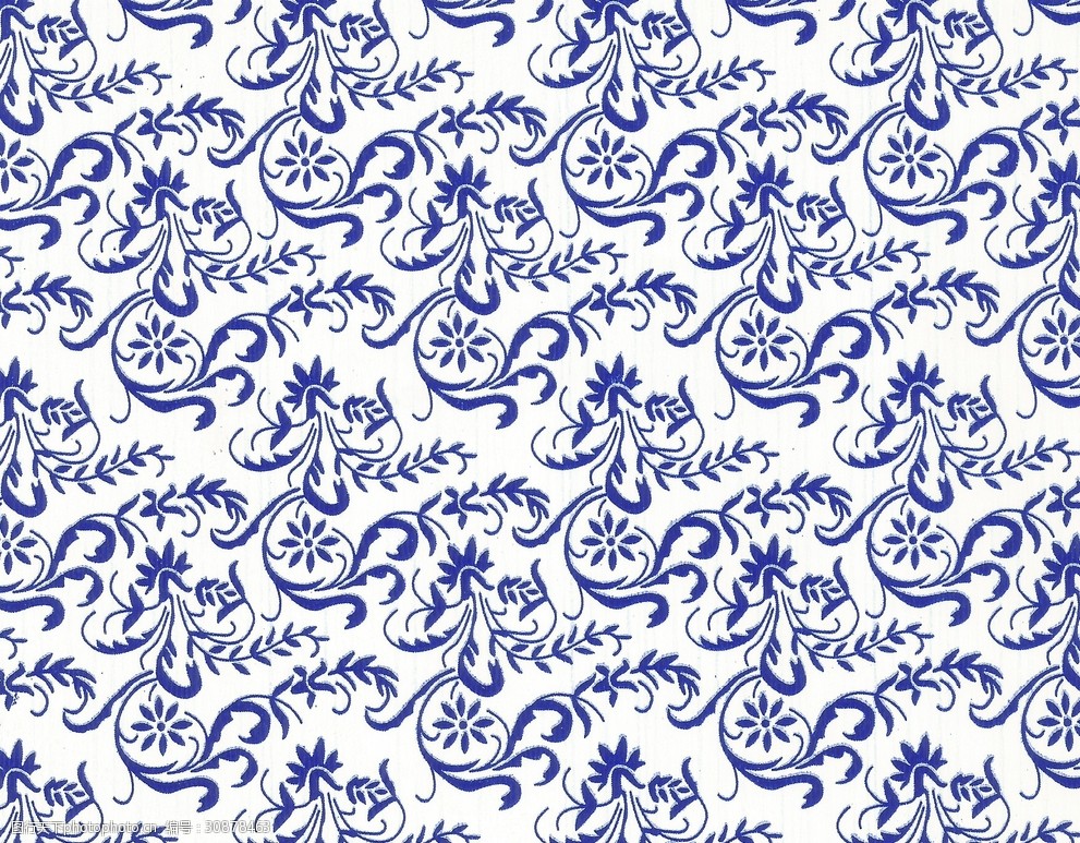 高清特种纸古风背景素材-青花1