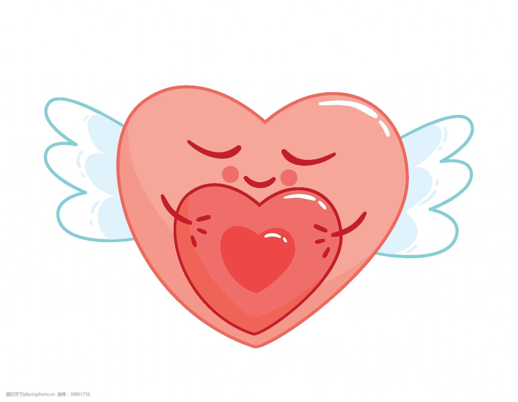 卡通爱心天使元素