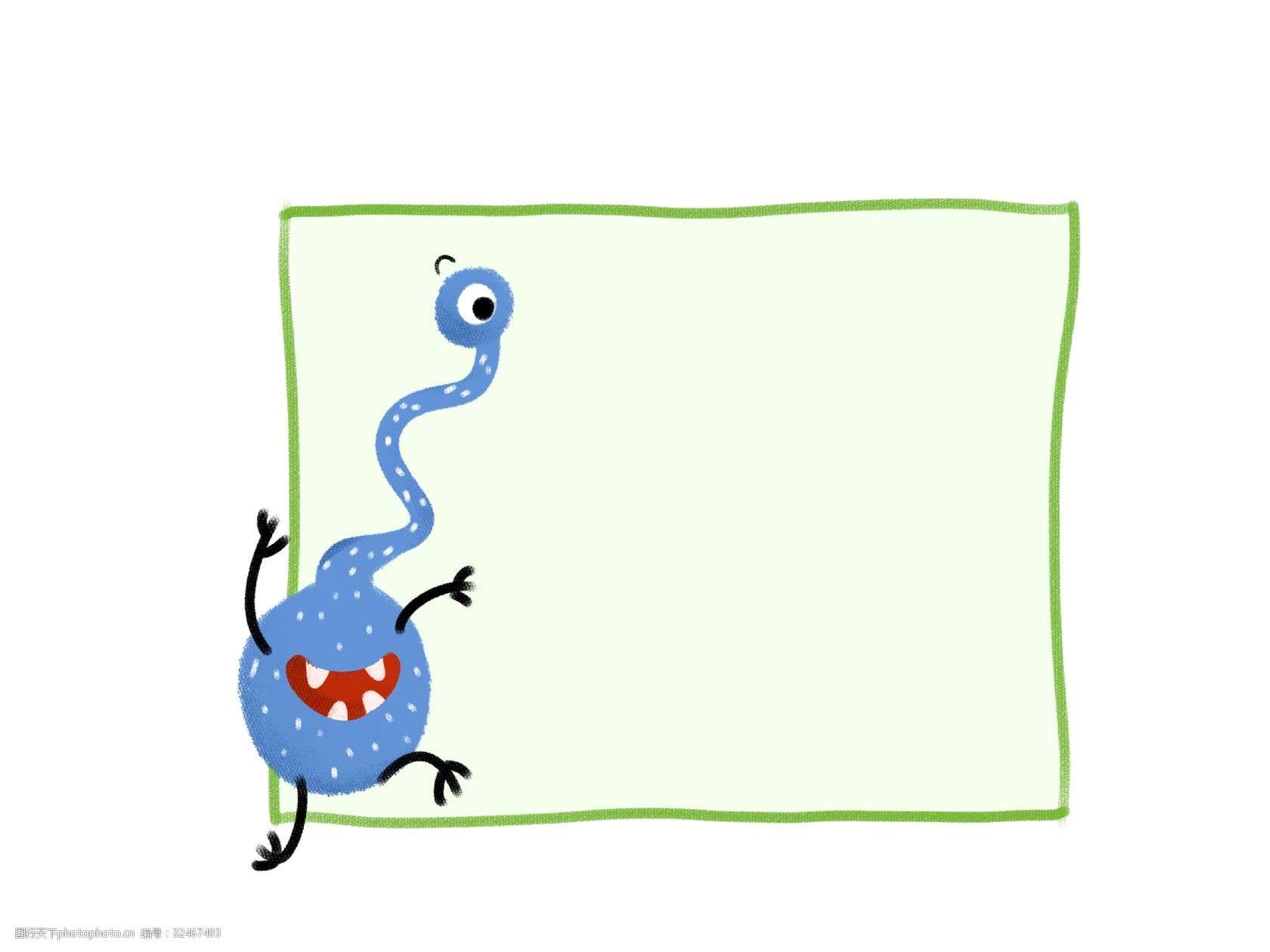 清新绿色动物边框