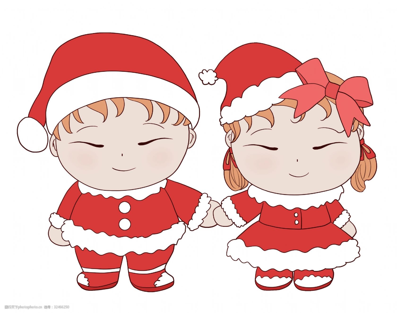 圣诞节手拉手唱圣诞歌的儿童