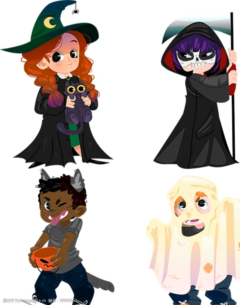关键词:4款卡通万圣角色设计矢量图 卡通 万圣 角色 矢量图 万圣节