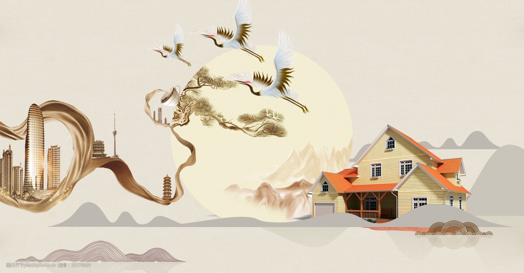 高端大气房地产背景图片-图行天下图库