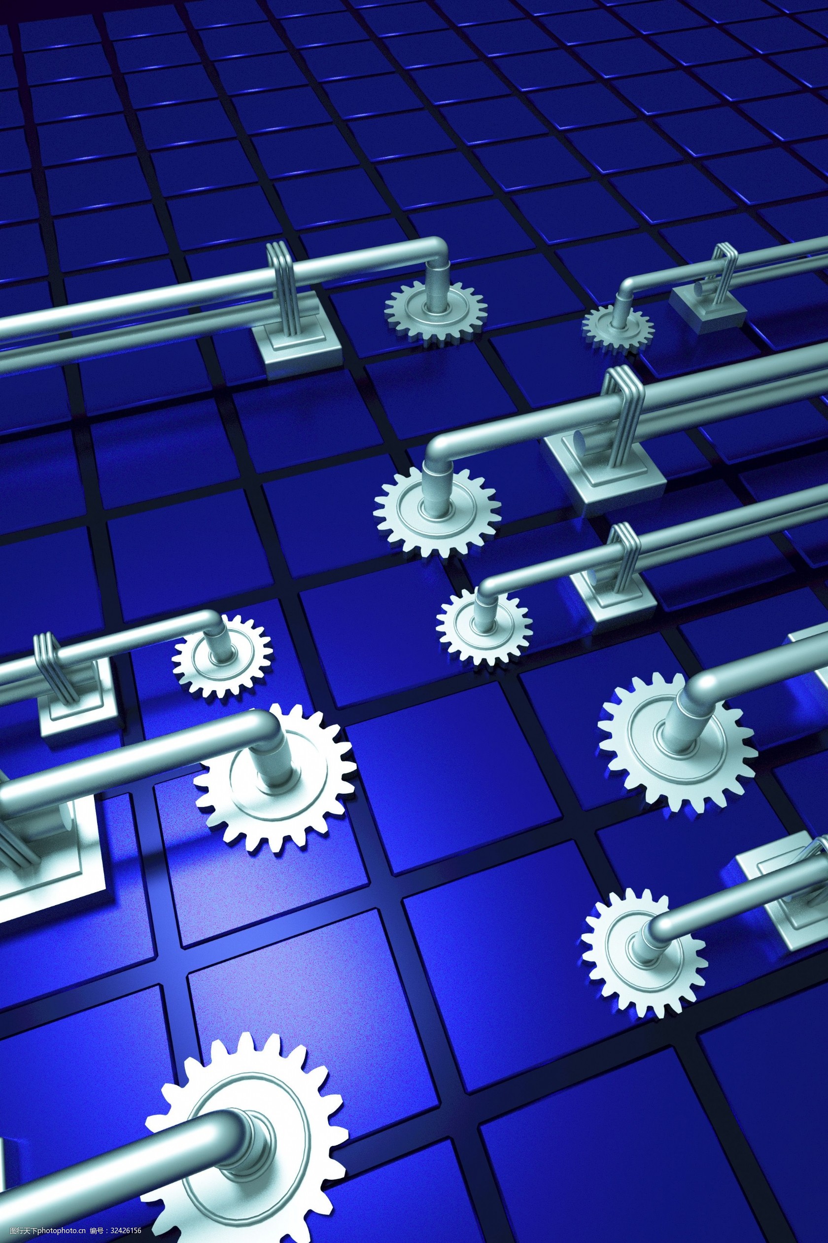 c4d建模渲染机械海报背景dm单页