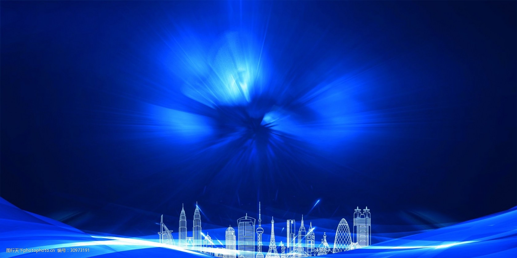 渐变建筑背景图广告背景