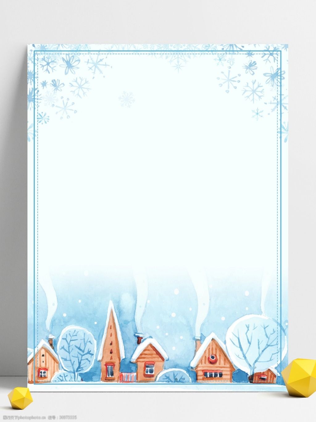 梦幻雪花圣诞宣传展板背景