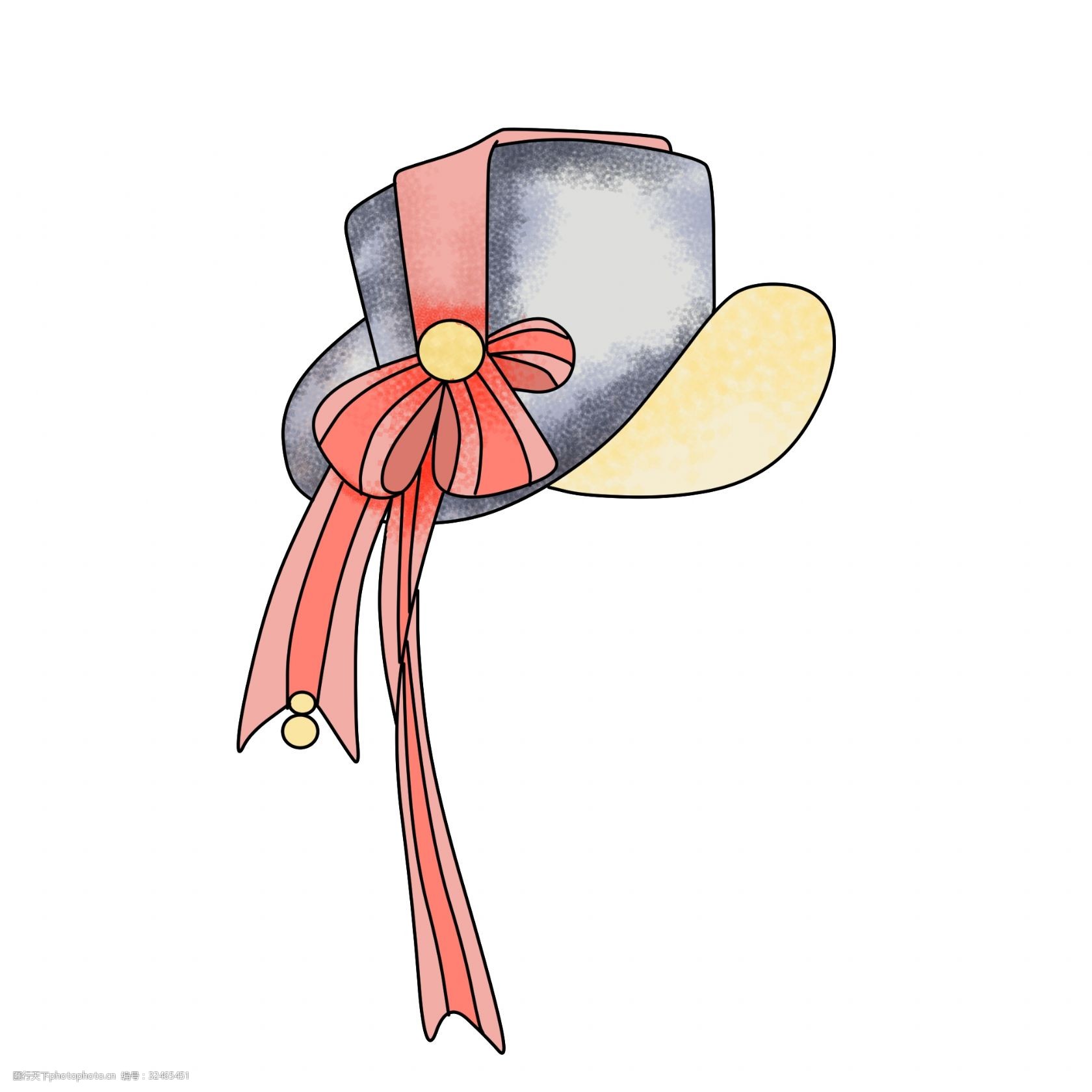 男士礼帽手绘插画