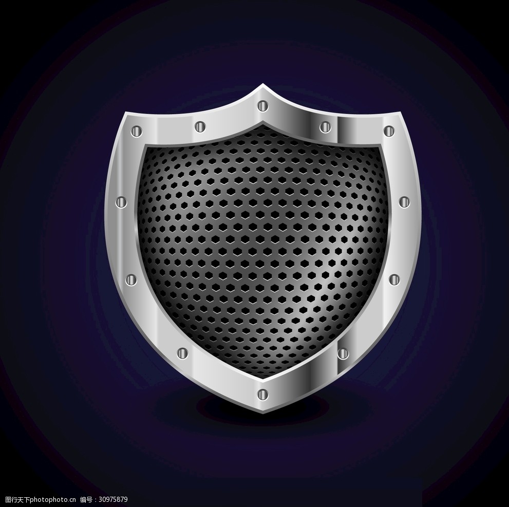 盾牌徽章 金属 国徽 病毒防护 徽章 保护 防火墙 防病毒 后卫 防守