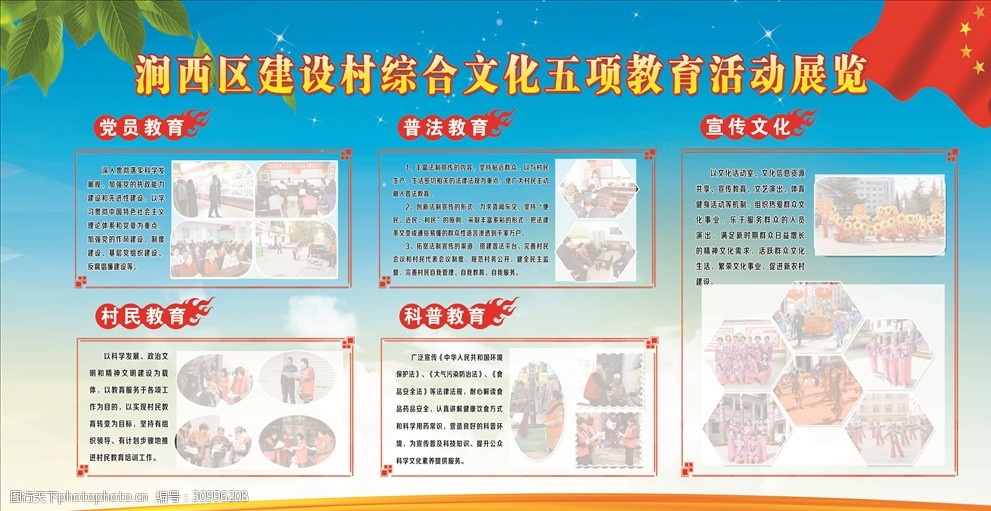 村五项教育展板