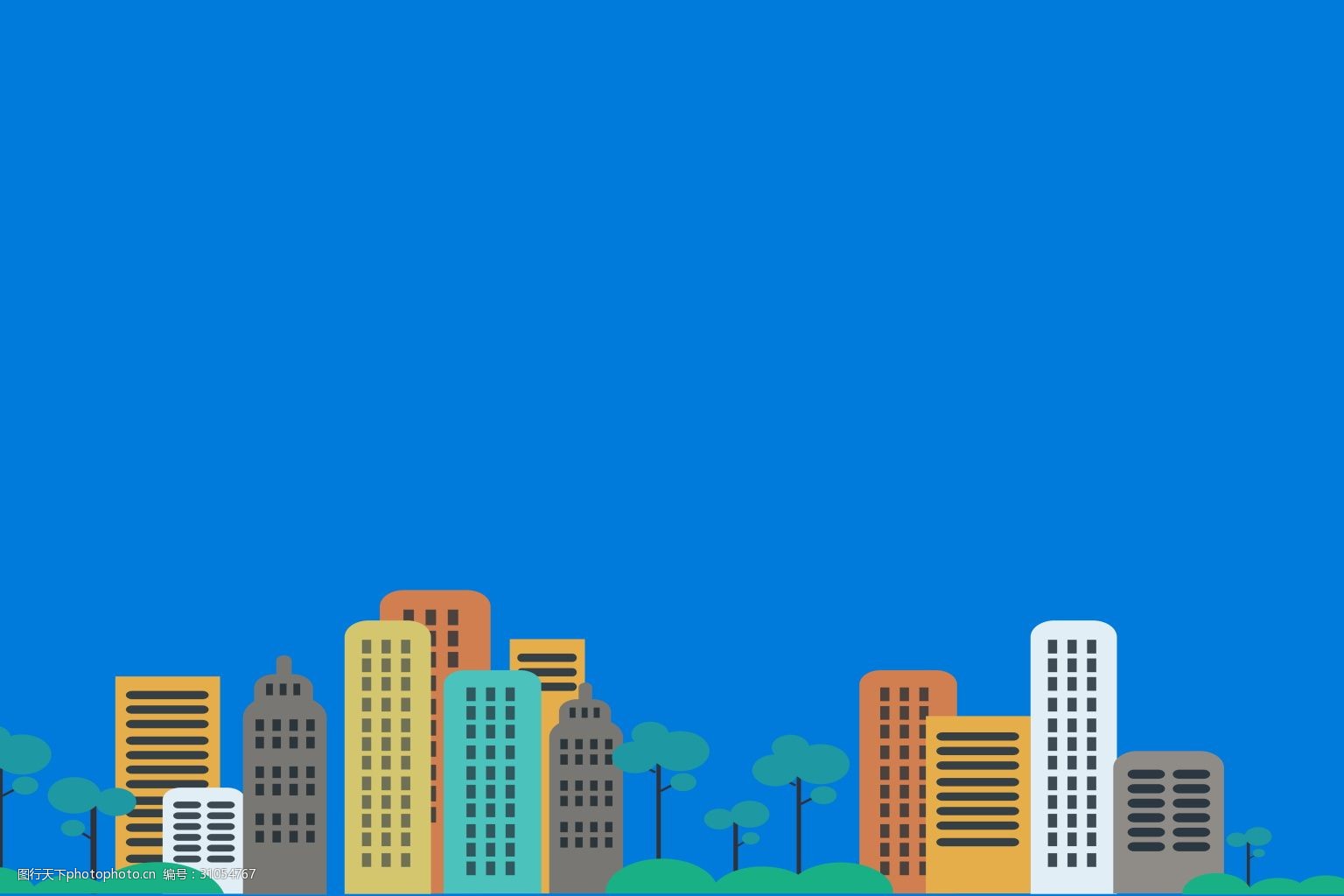 简约蓝色建筑背景素材