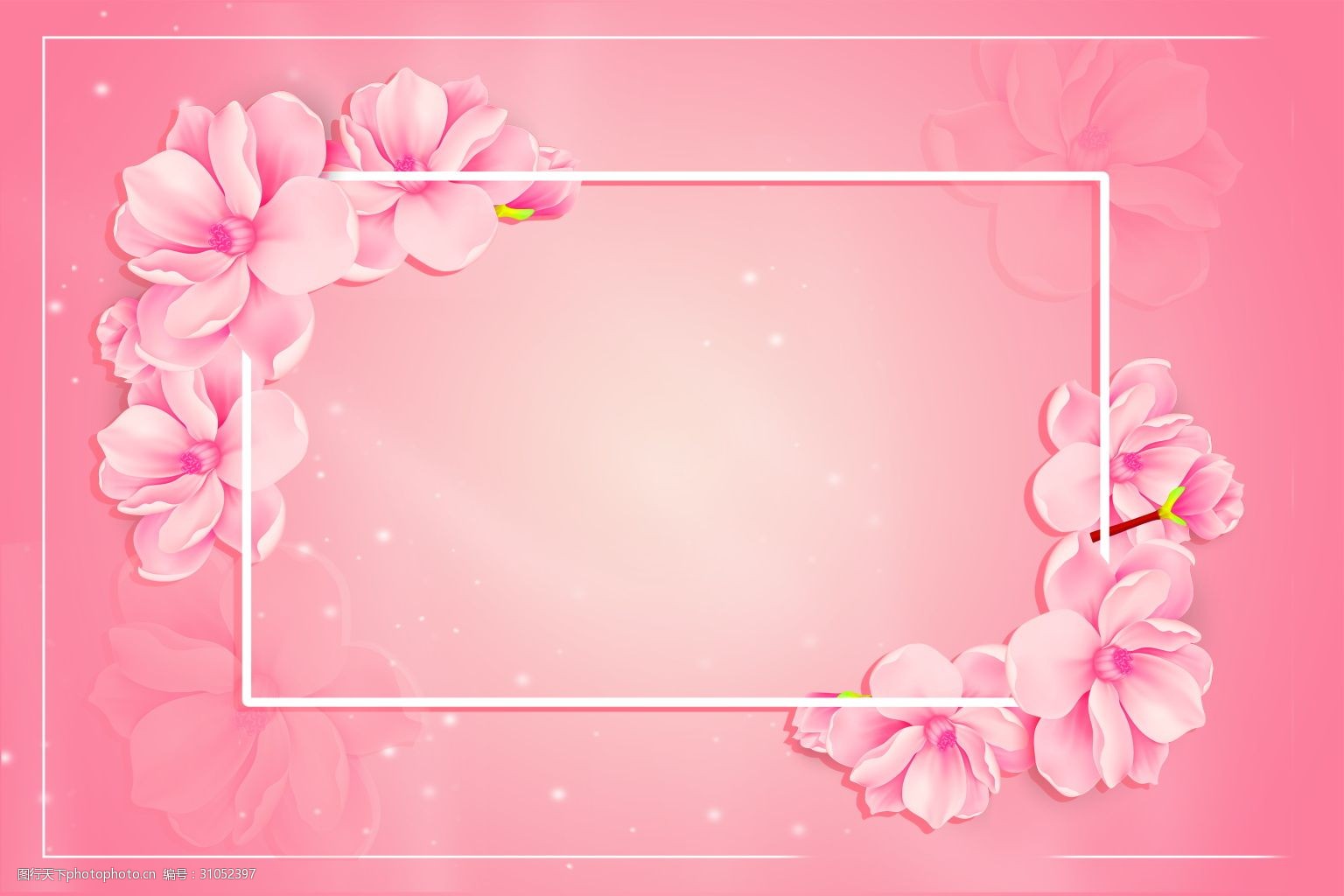 卡通鲜花唯美花卉背景图片-图行天下图库