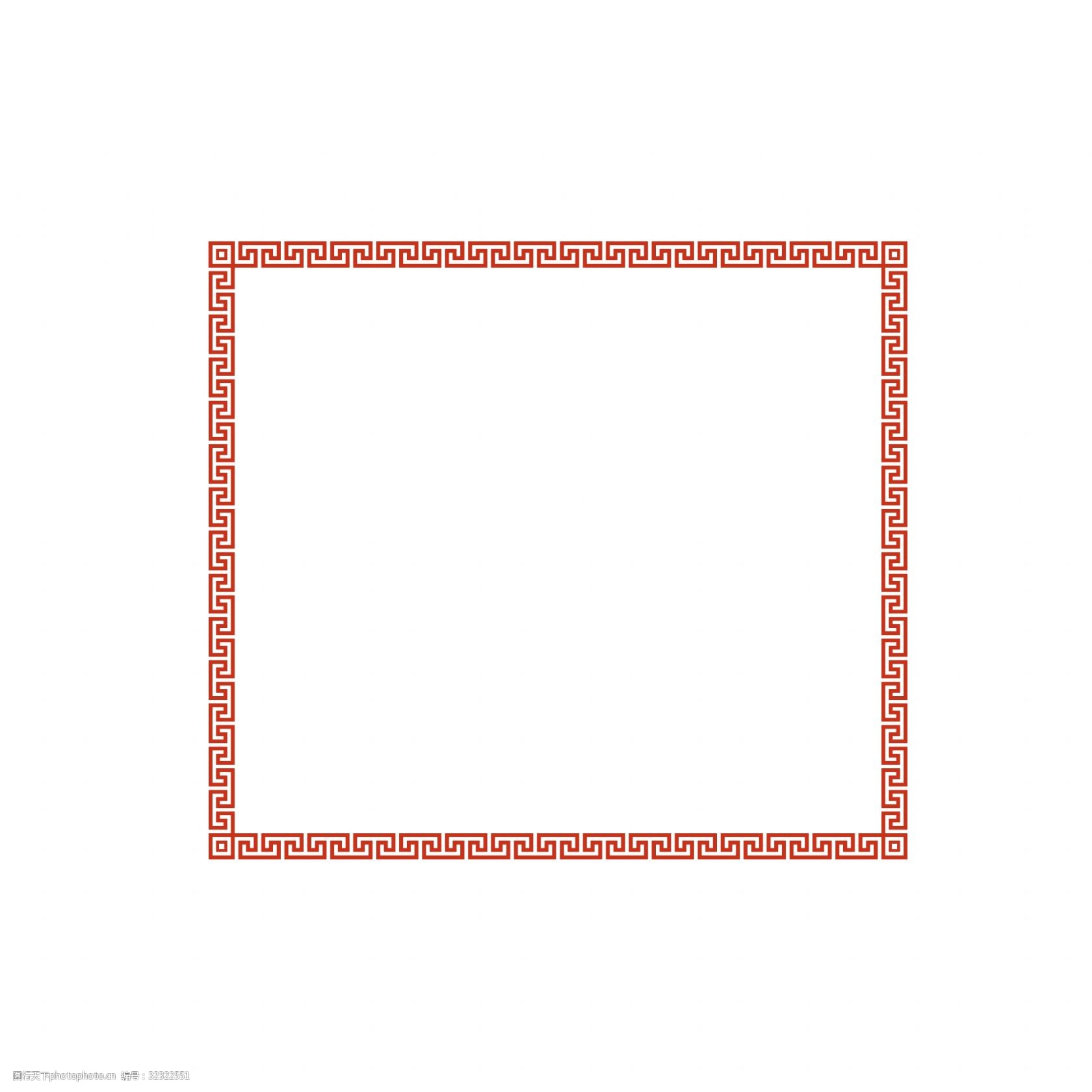 春节新年中国风红色矢量边框元素图片-图行天下图库