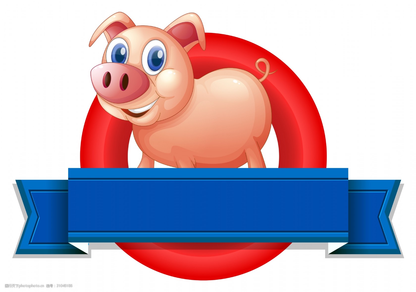 卡通猪的空标签素材