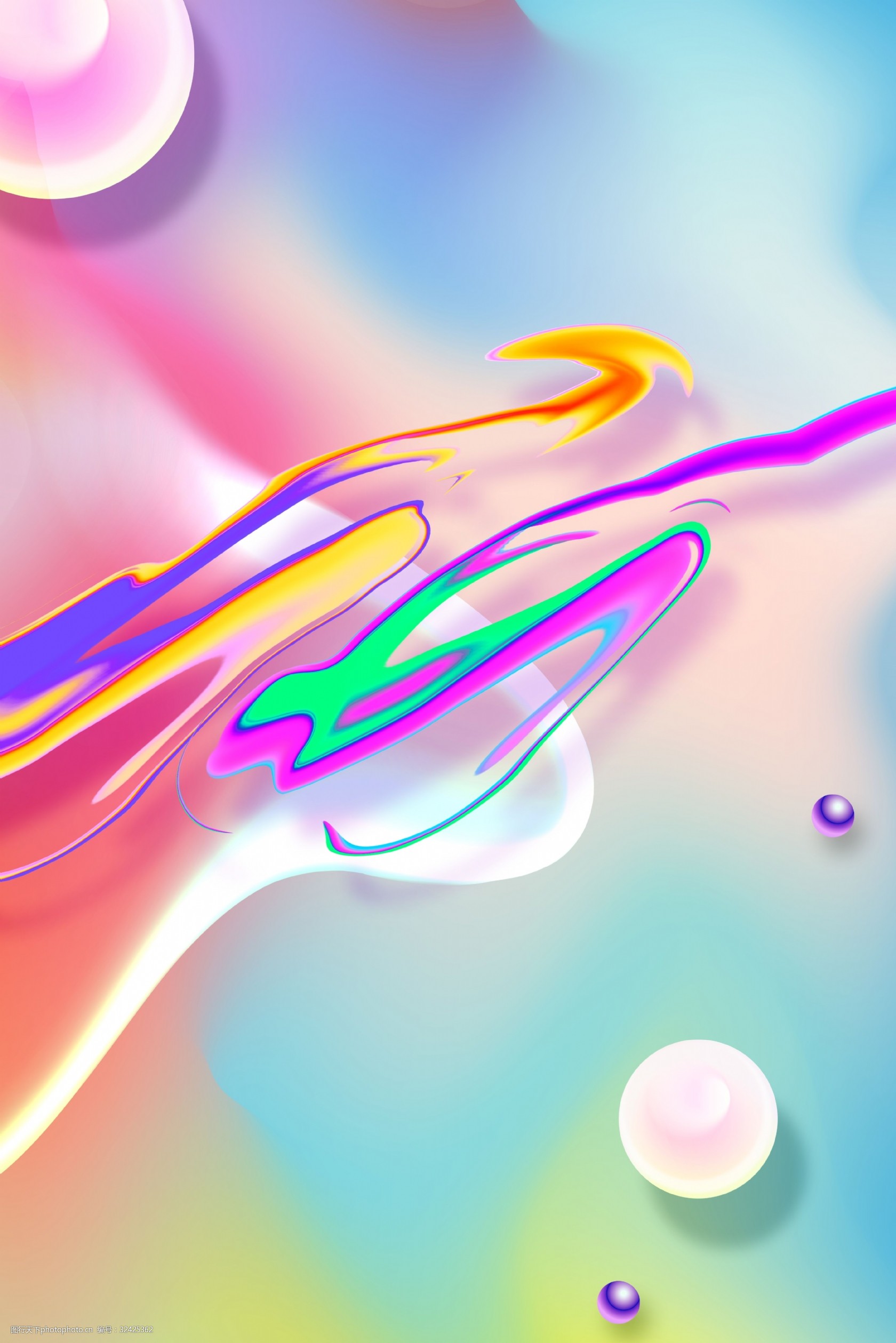 电商风几何扁平流体抽象渐变背景海报图片-图行天下图库