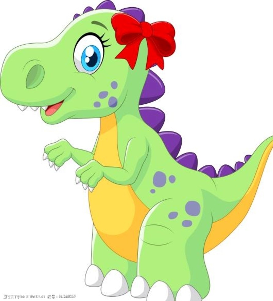 可爱卡通动漫小恐龙矢量素材