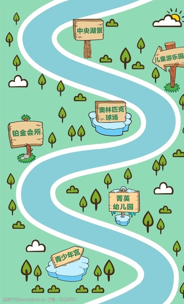 森林卡通图上下滑屏无限无逢循环