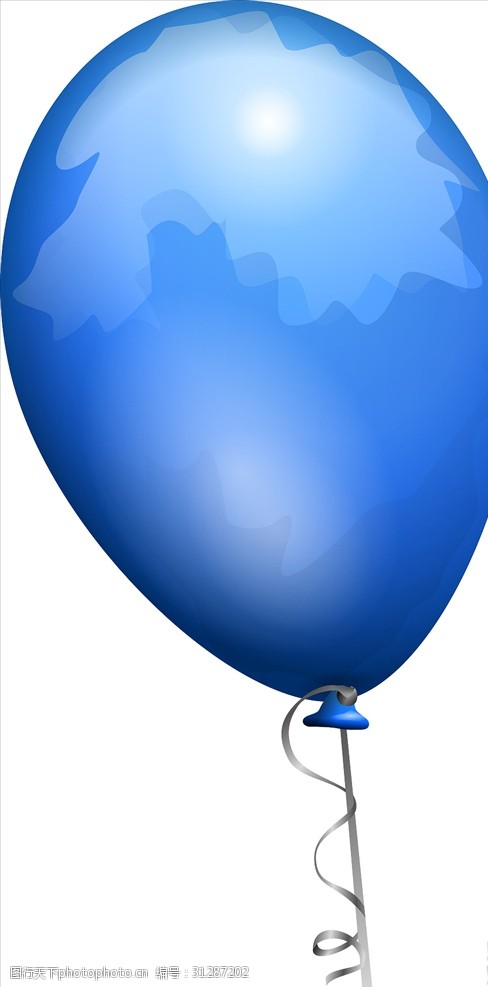 蓝色气球简笔画图片