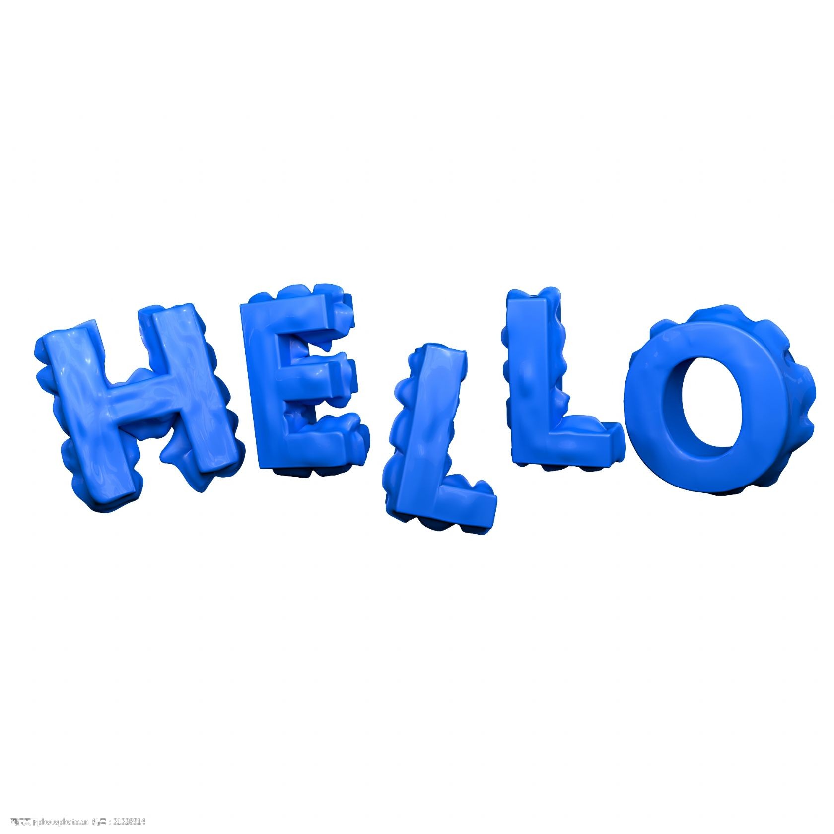 关键词:蓝色气球字体hello hello 立体字 电商 c4d 英文字体 气球字