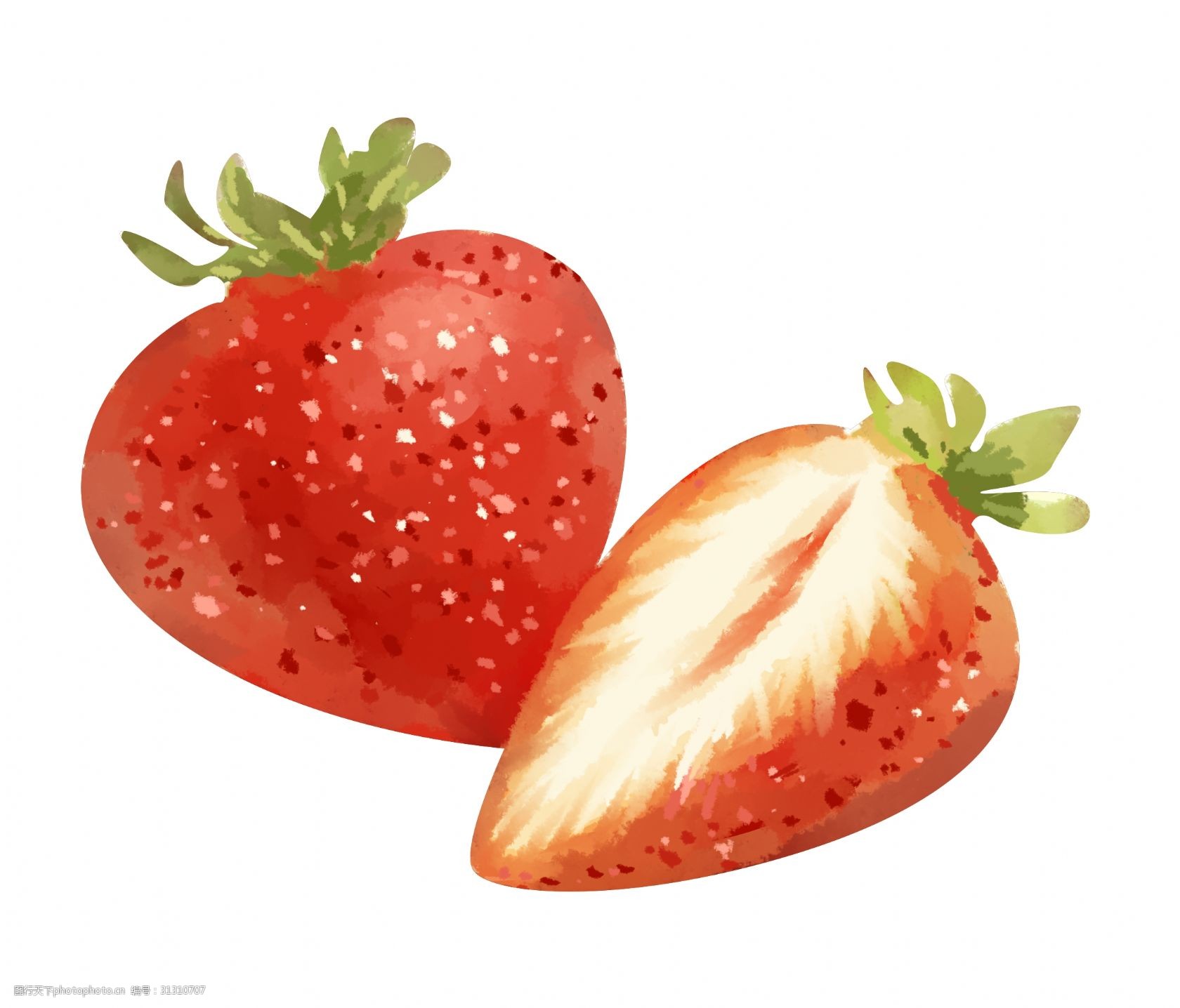 手绘卡通水彩水果草莓 设计图__水果_生物世界_设计图库_昵图网nipic.com