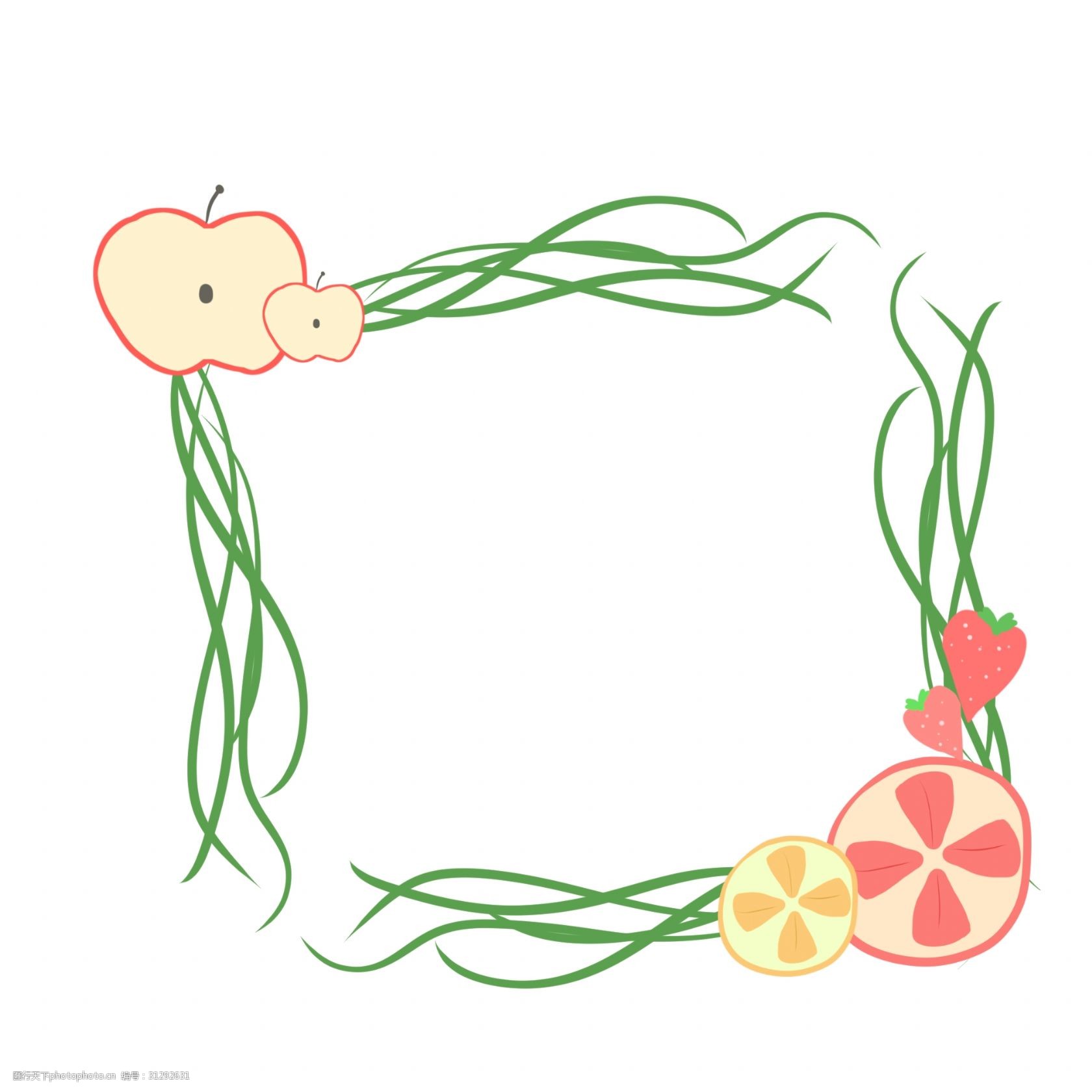 粉红色圆形边框插画