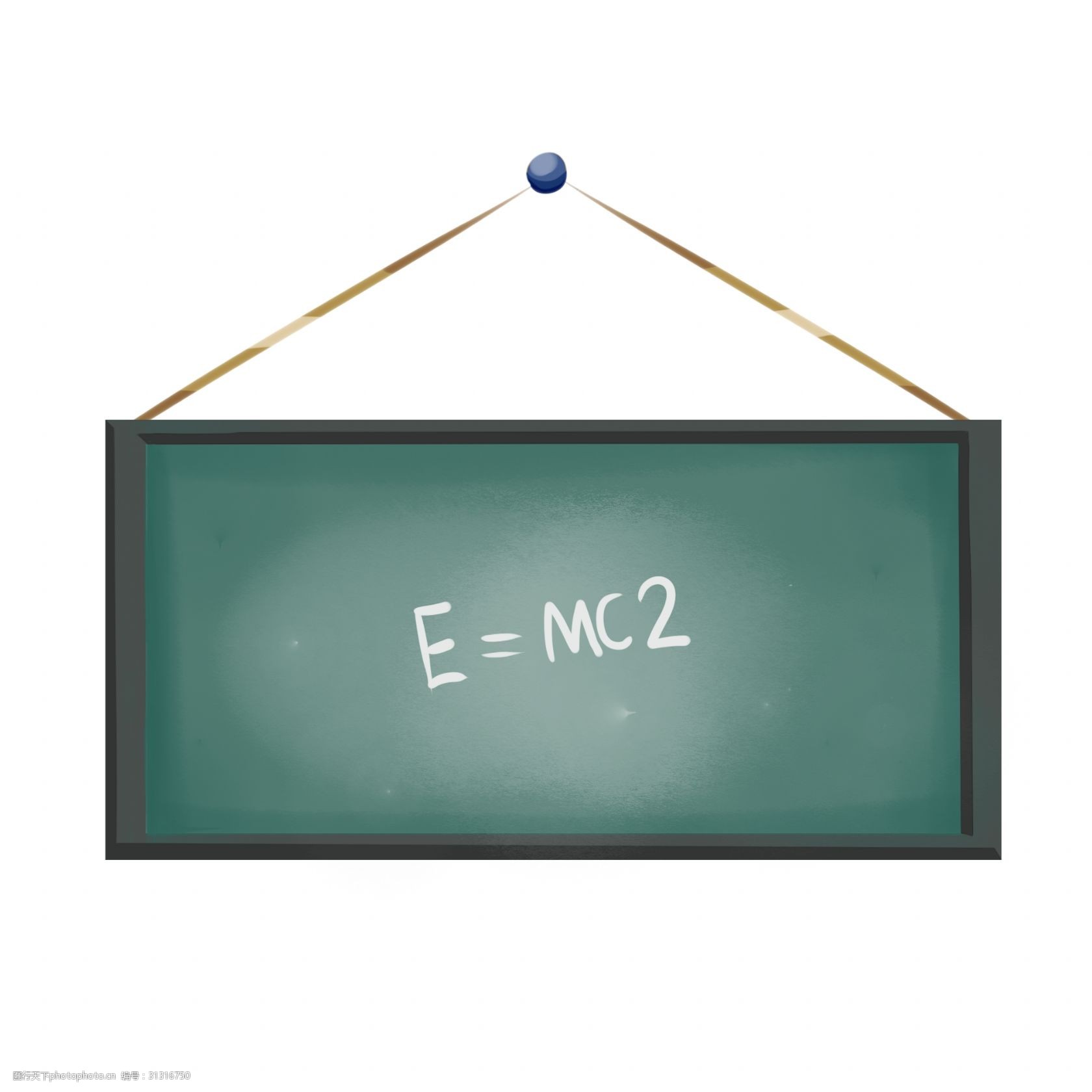 蓝色的黑板手绘插画