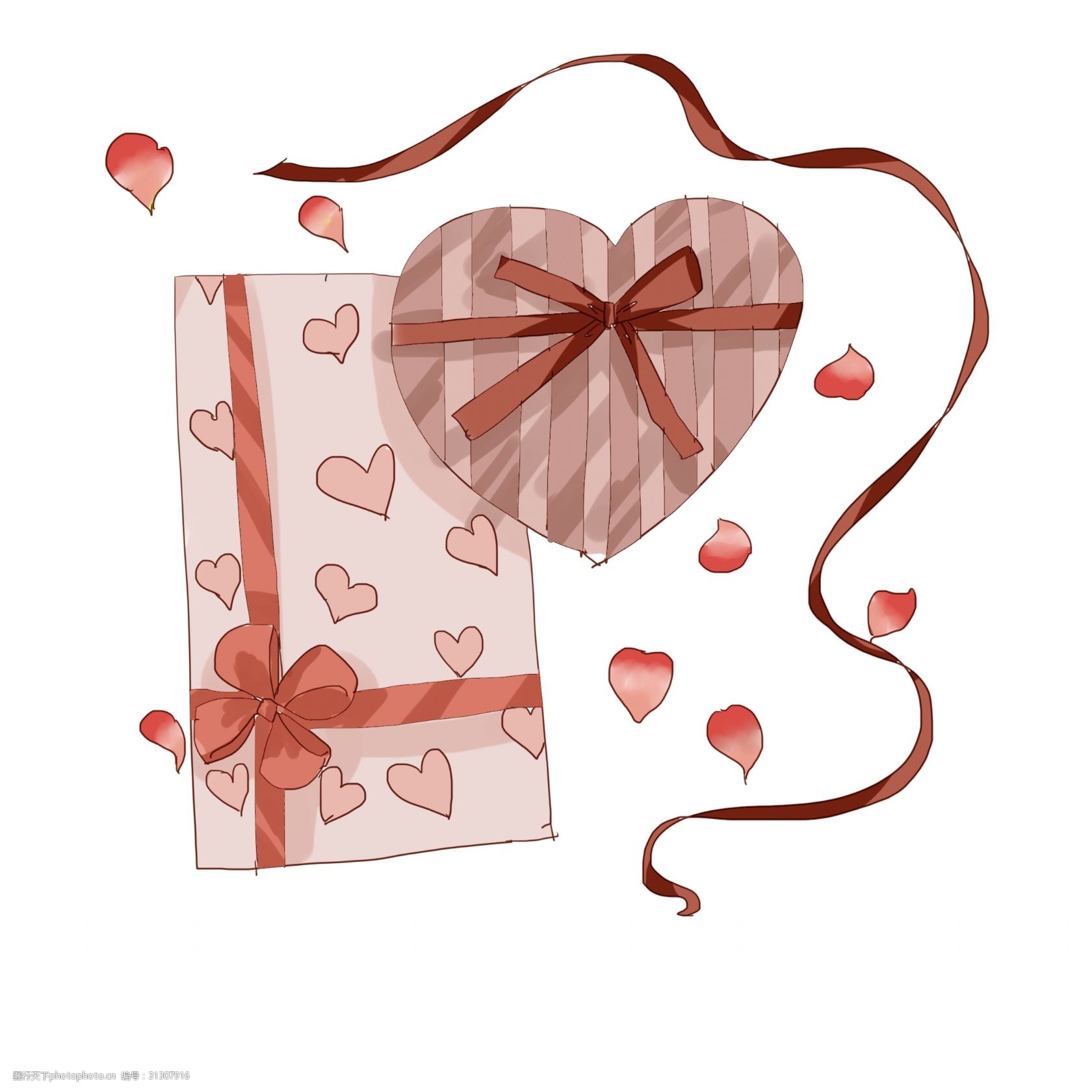 手绘爱情礼物插画