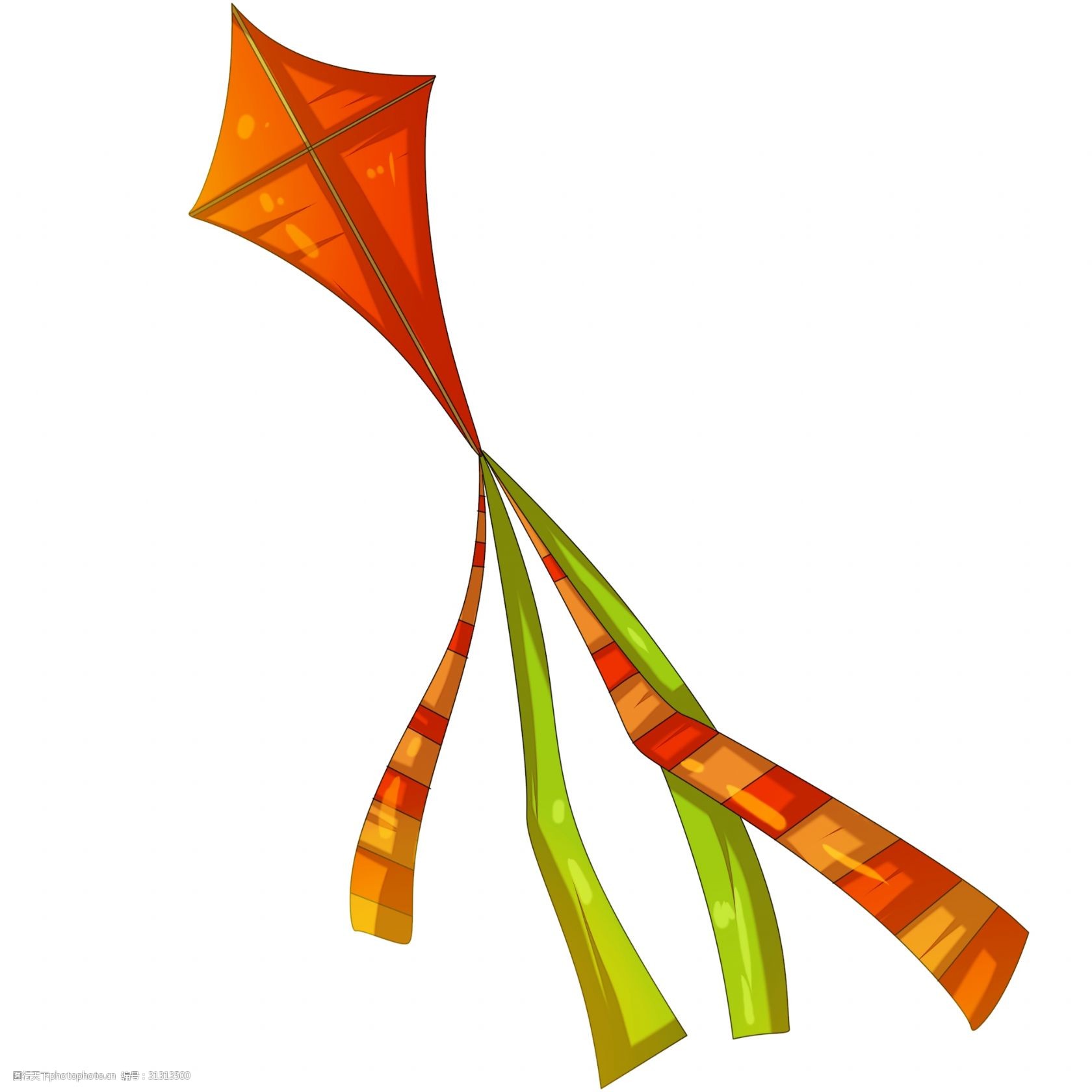 手绘红色风筝插画