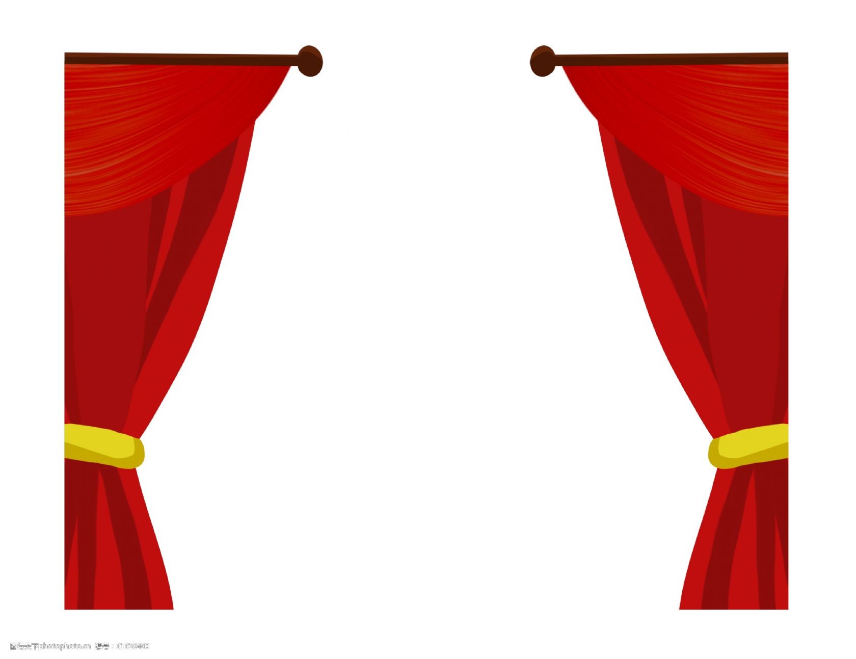 手绘剧场的帷幕插画