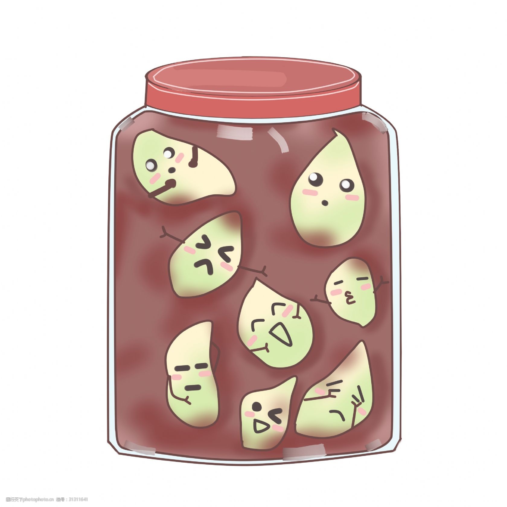 美食 食物 饭店 餐饮 腊八粥 腊八节 手绘 瓶子里的食物 腊八蒜 拟人