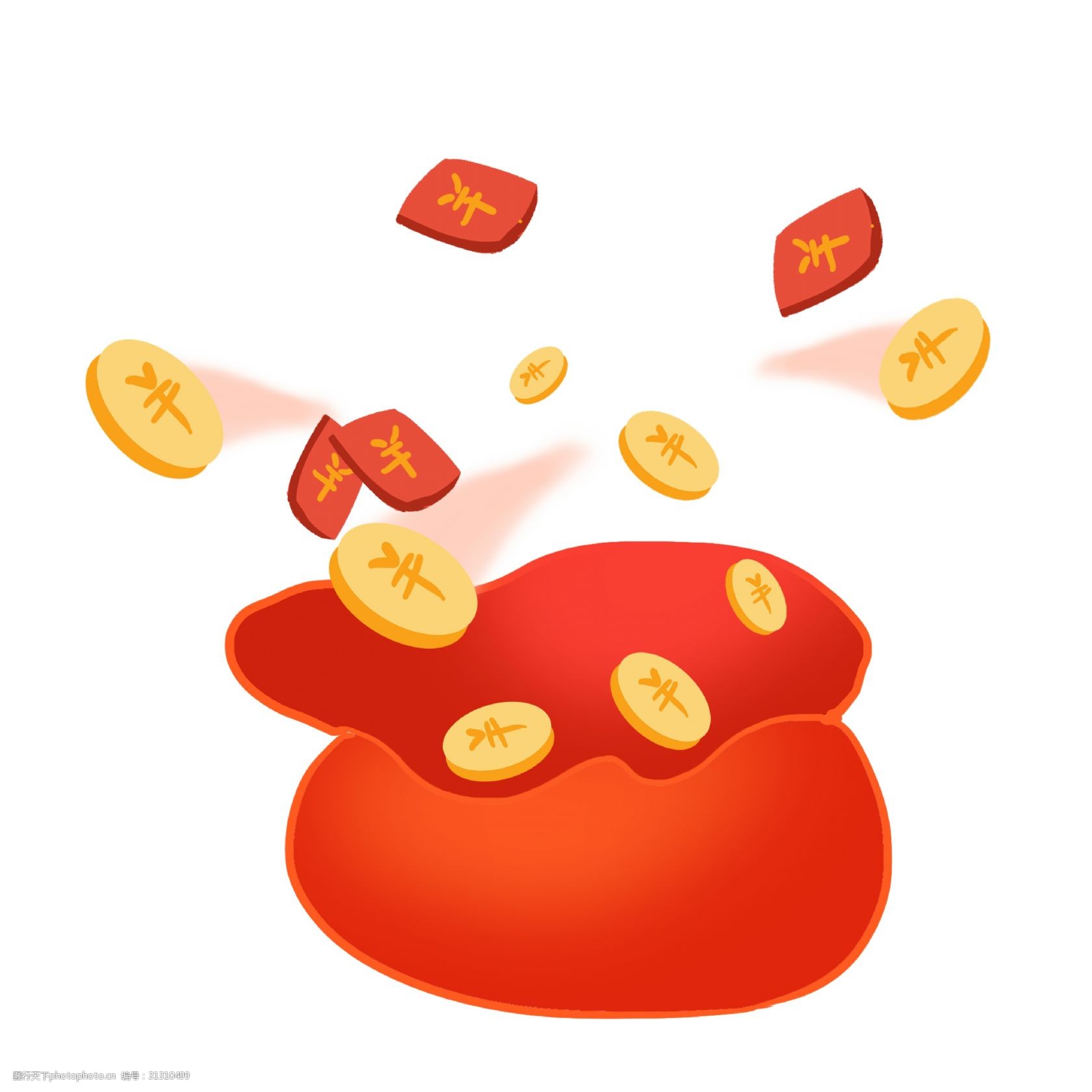 新年红色的红包插画