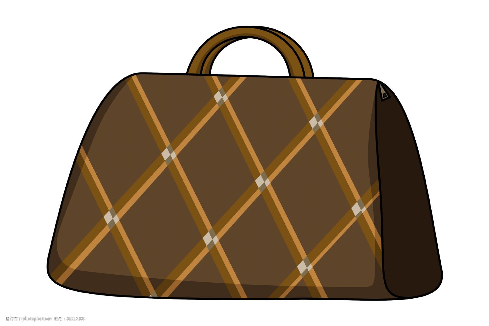 棕色手提包手绘插画