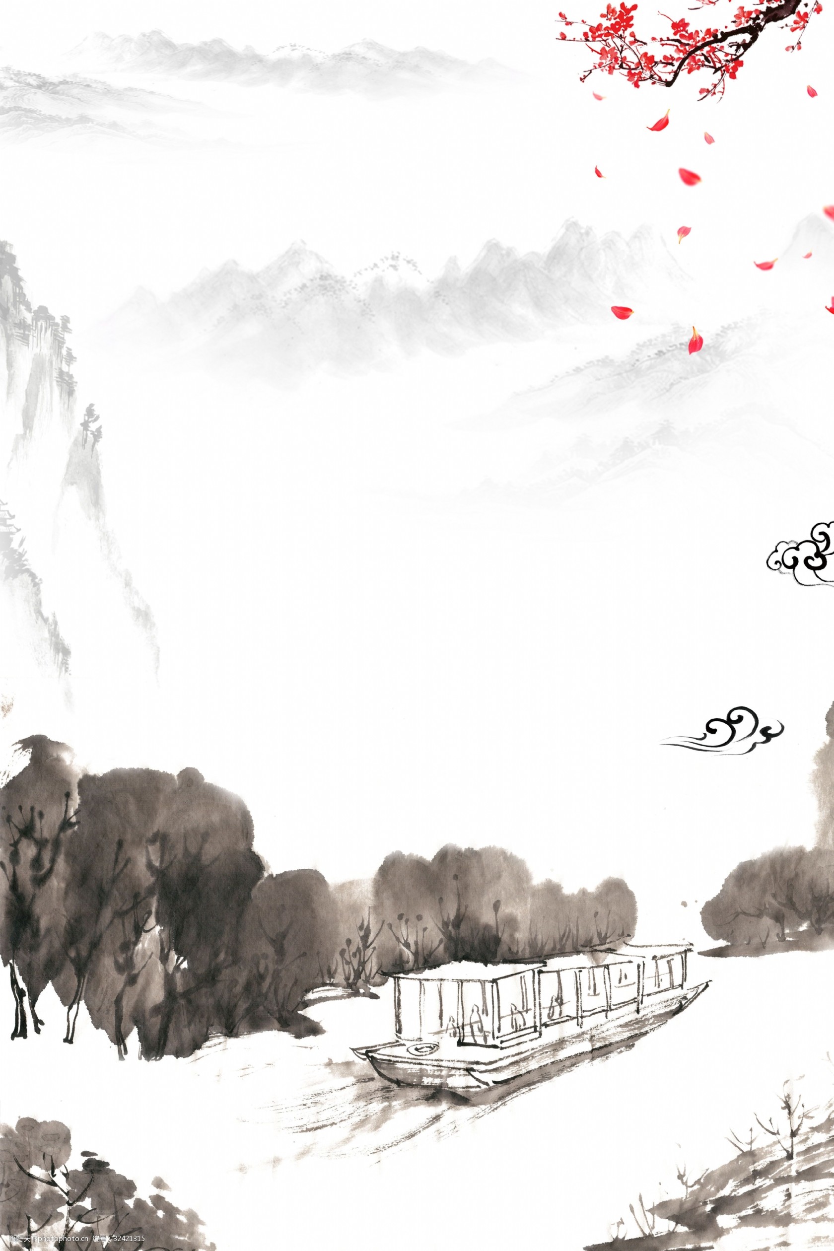 中国风复古江山如画背景图片-图行天下图库
