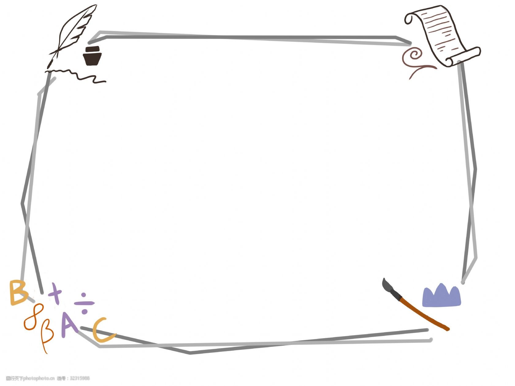 黑色的线条边框插画