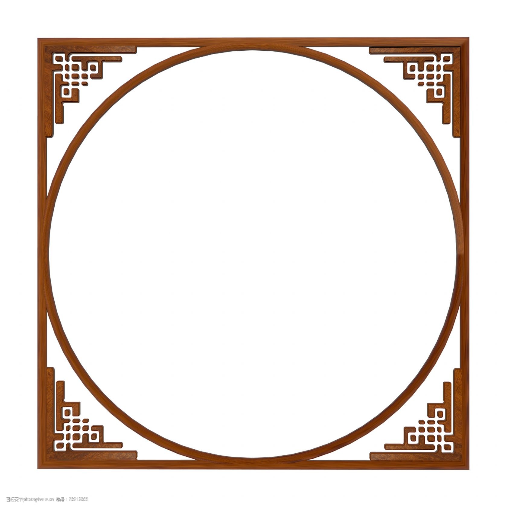 古典立体木质仿真c4d边框