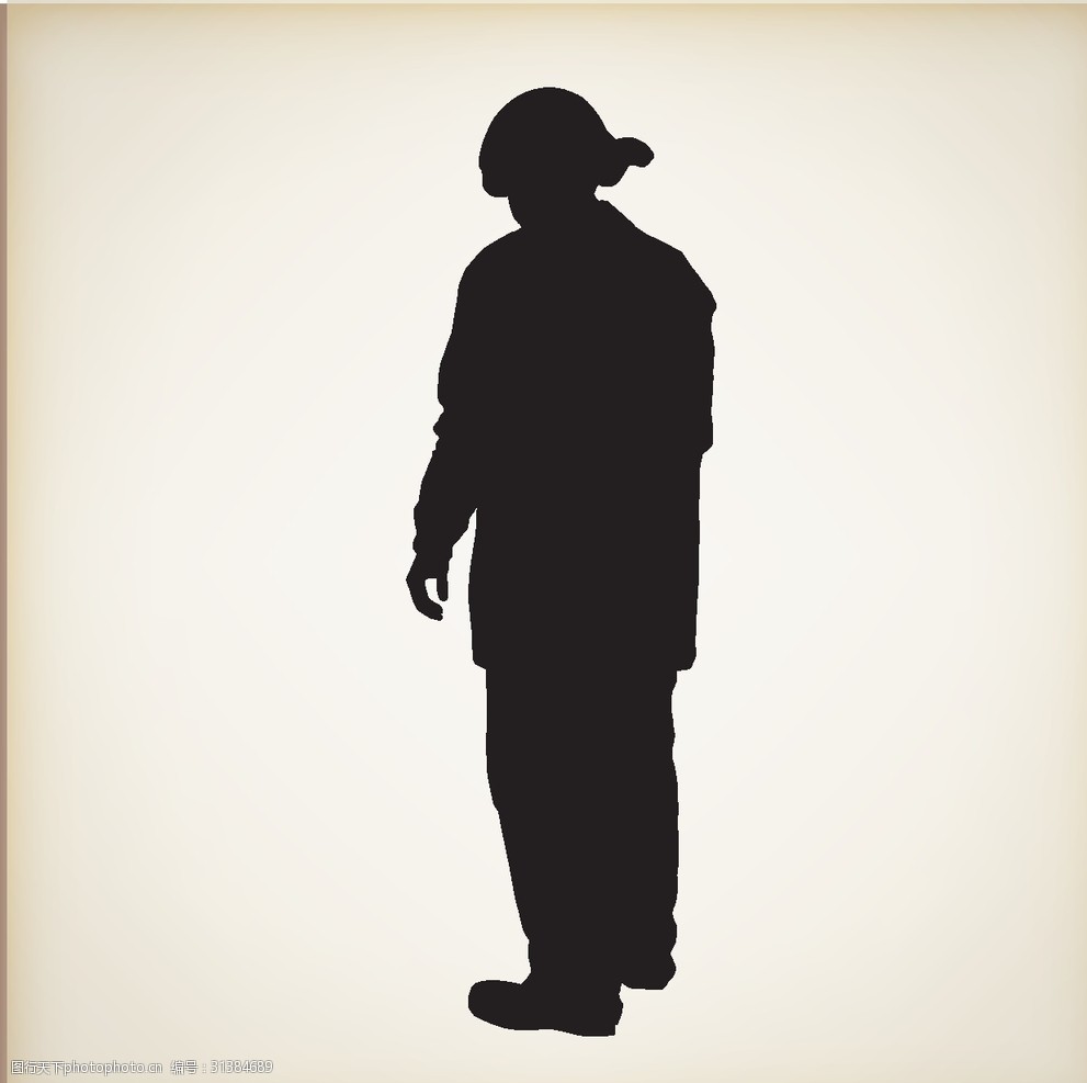 矢量人物剪影黑白人物剪影
