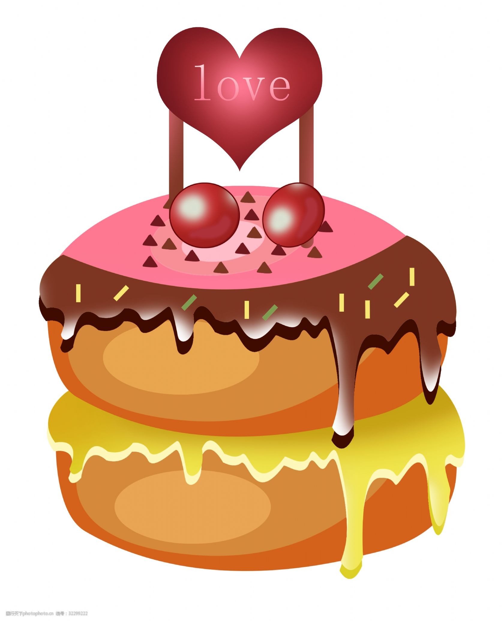 双层美味甜甜圈插画装饰