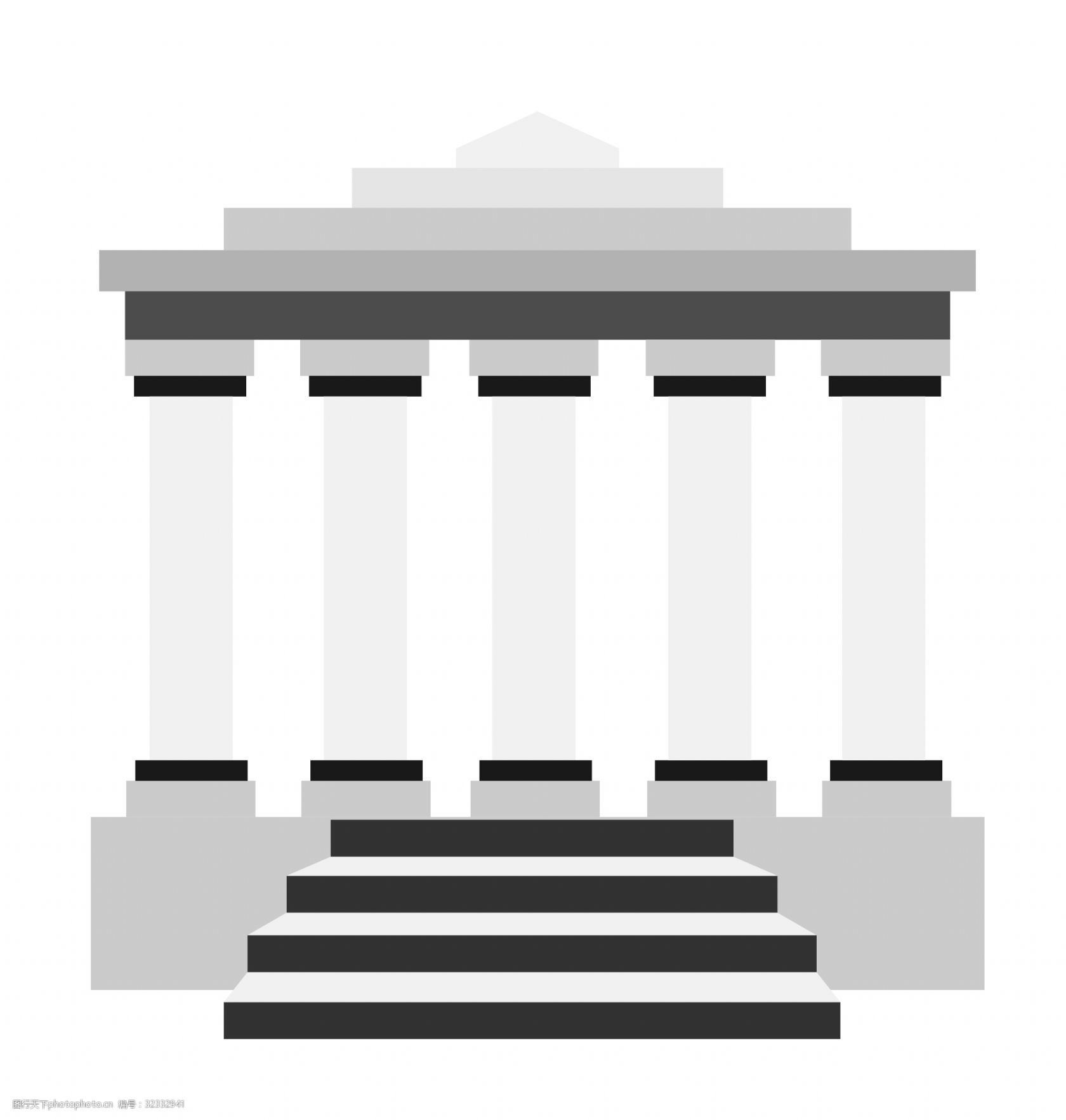 手绘帕特农神庙插画