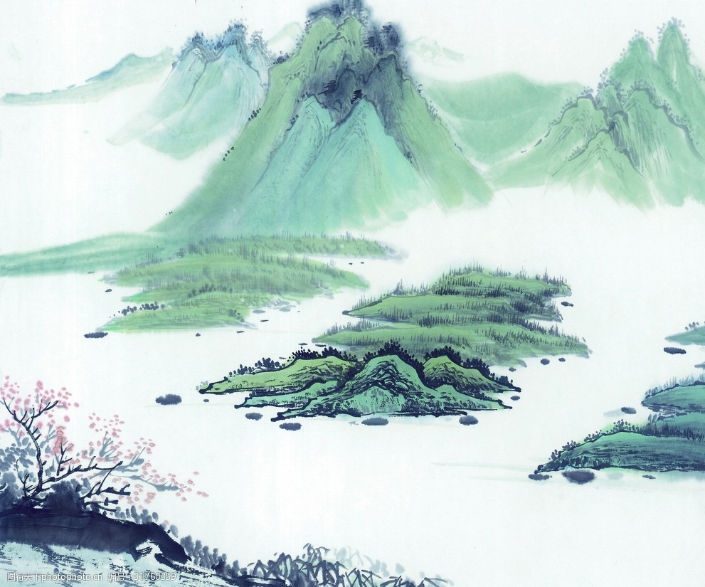 中国风景画中学生图片