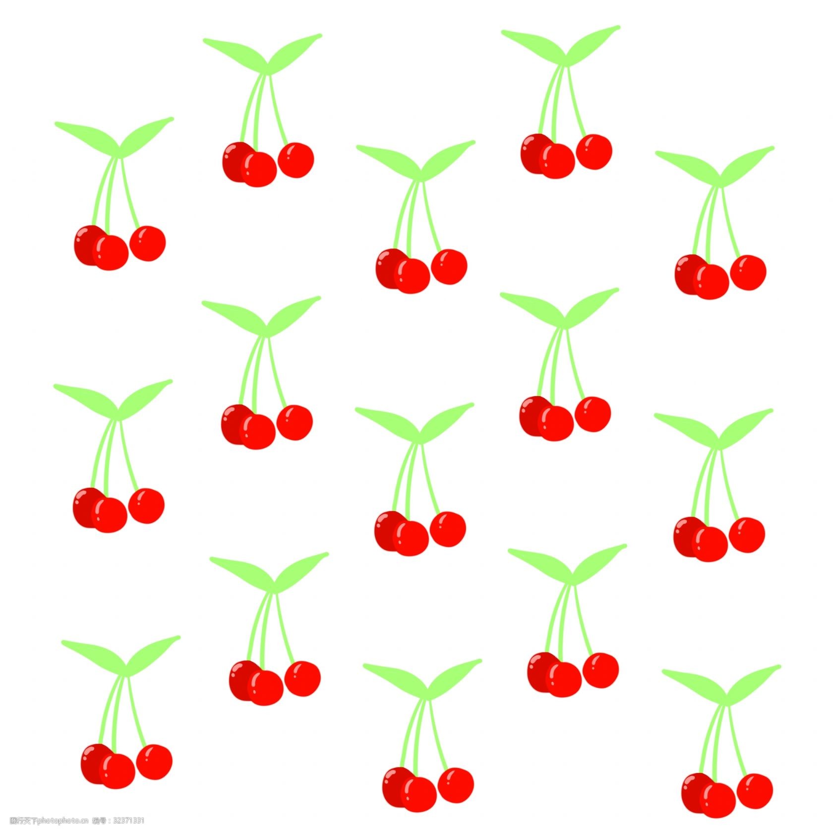 背景拉通樱桃可爱点缀