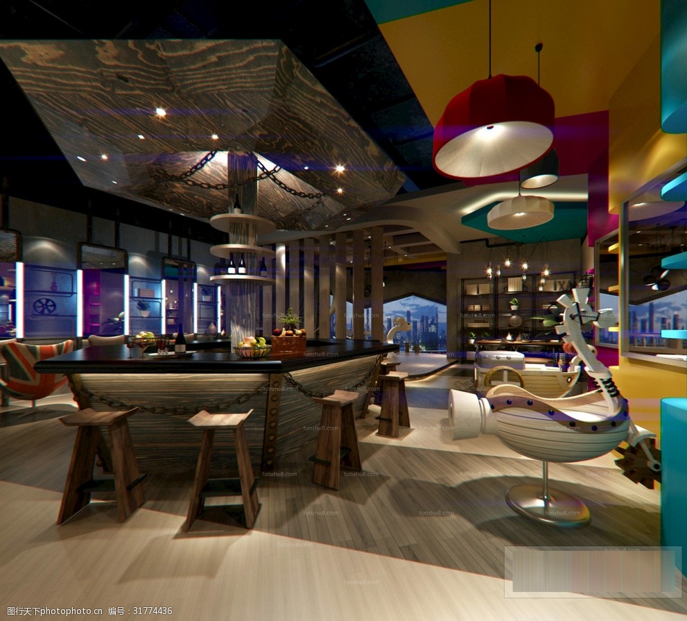 工装餐厅美食堂家装餐馆