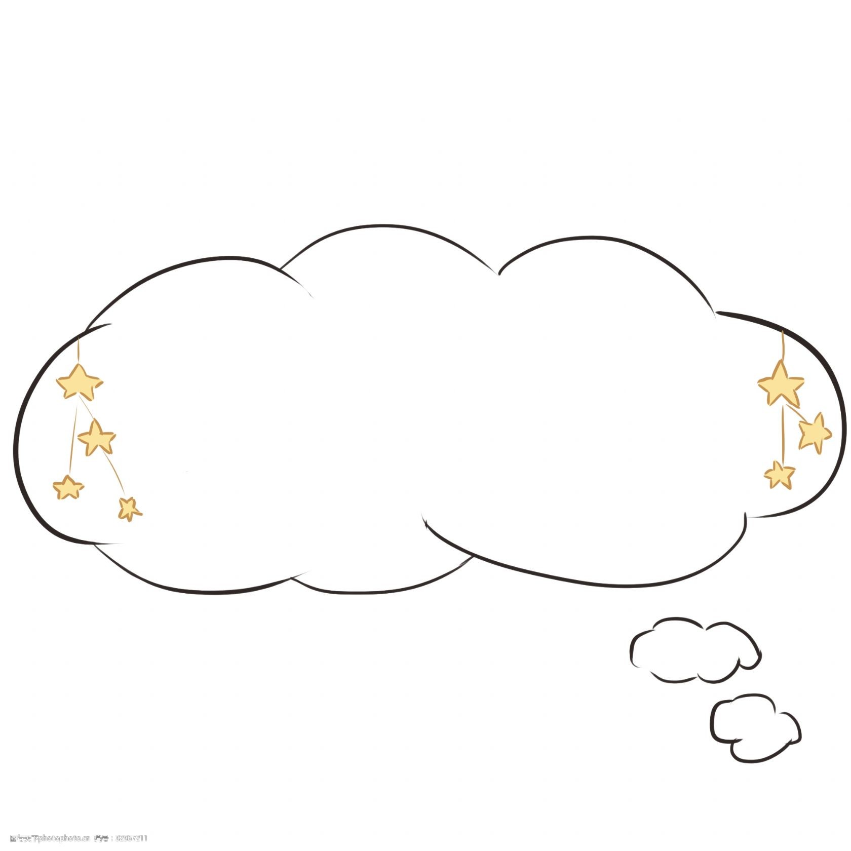云朵对话框简笔画图片