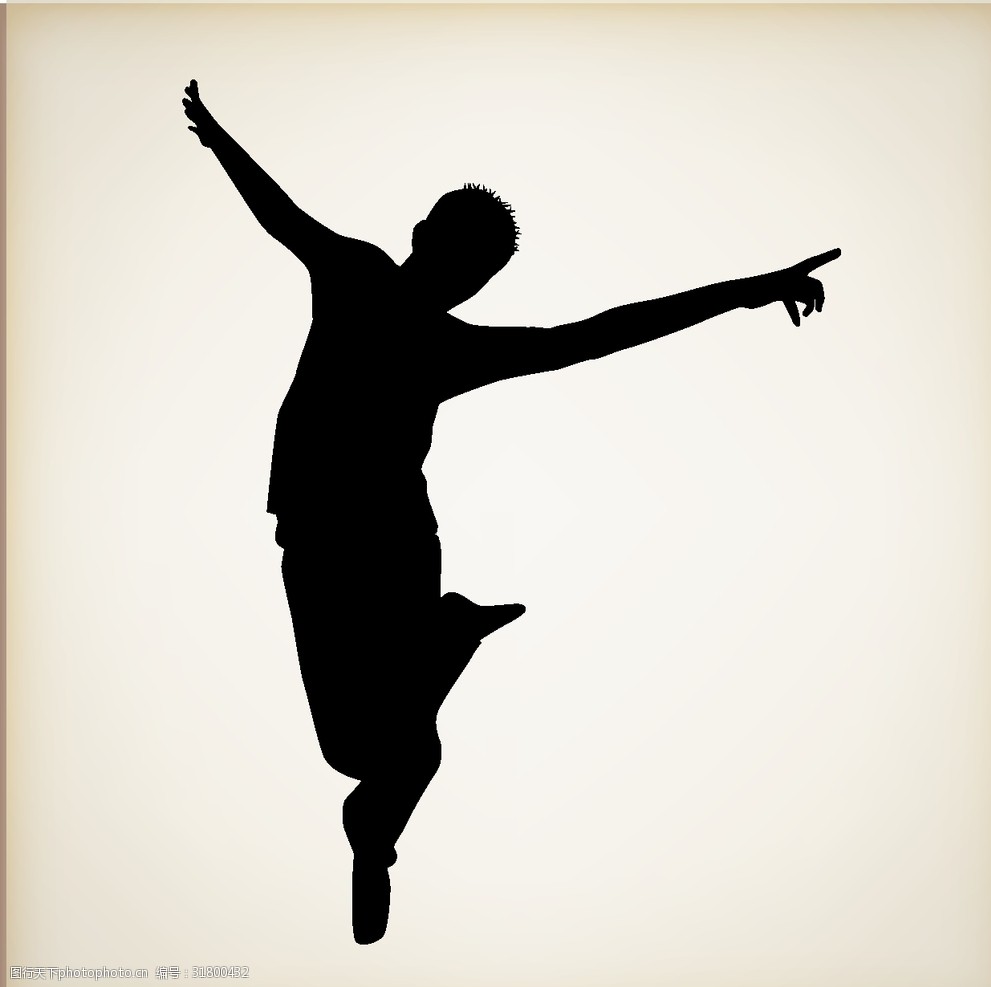 矢量人物剪影黑白人物剪影