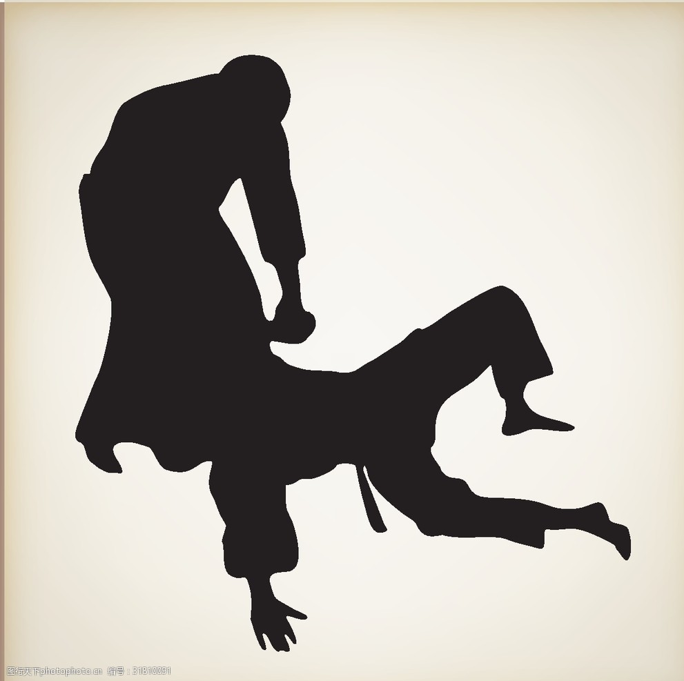 矢量人物剪影黑白人物剪影